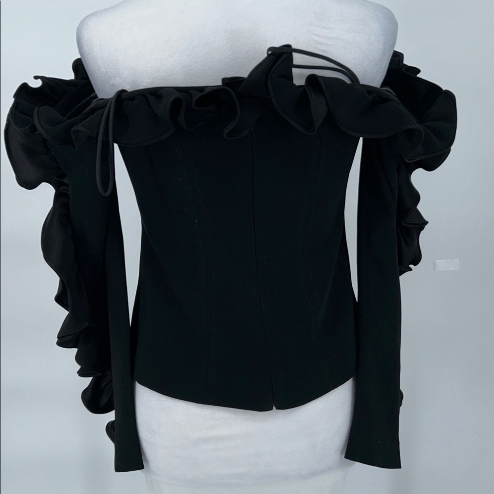 CINQ A SEPT Macie Top Off-the-Shoulder Ruffle Top Size S - Picture 6 of 14